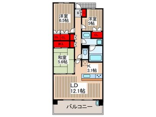 ﾘﾗｲｽﾞｶﾞｰﾃﾞﾝ西新井ｽｶｲﾚｼﾞﾃﾞﾝｽの物件間取画像